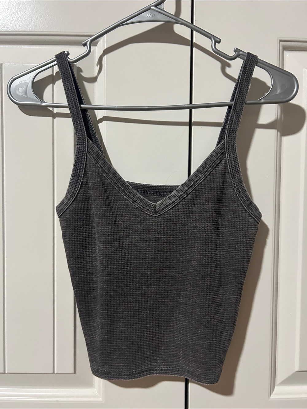 American Eagle Outfitters Charcoal Gray Ribbed V-Neck Camisole